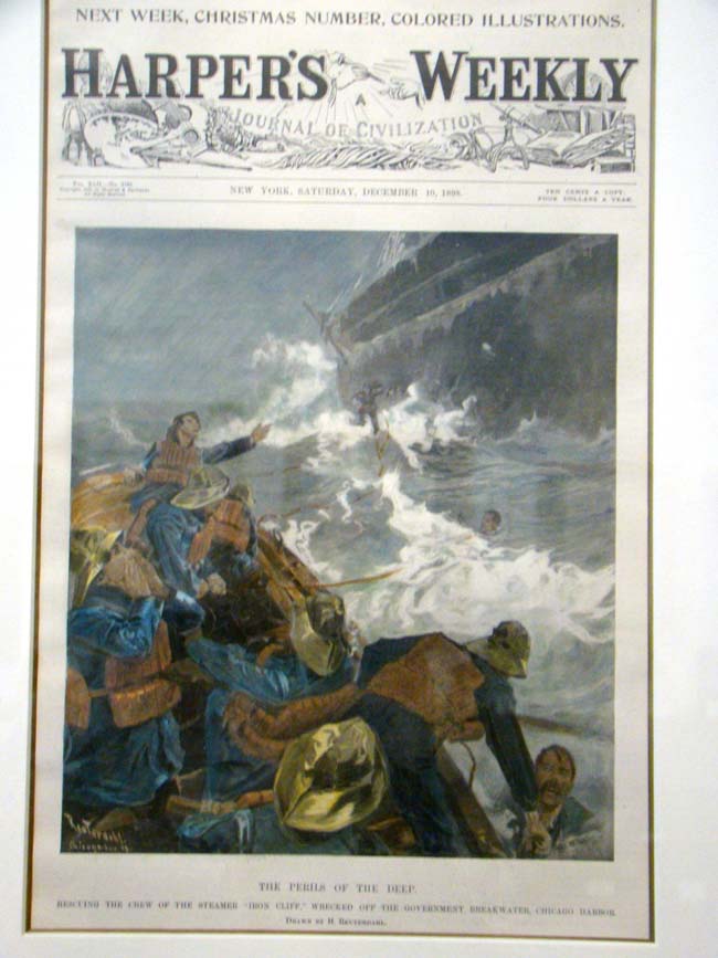 Harper's Weekly Dec. 10, 1898 entitled "The Perils of the Deep" beautifully framed and matted